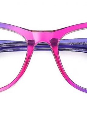 Prescription Vibrant Pink to Purple Gradient Cat-Eye Glasses